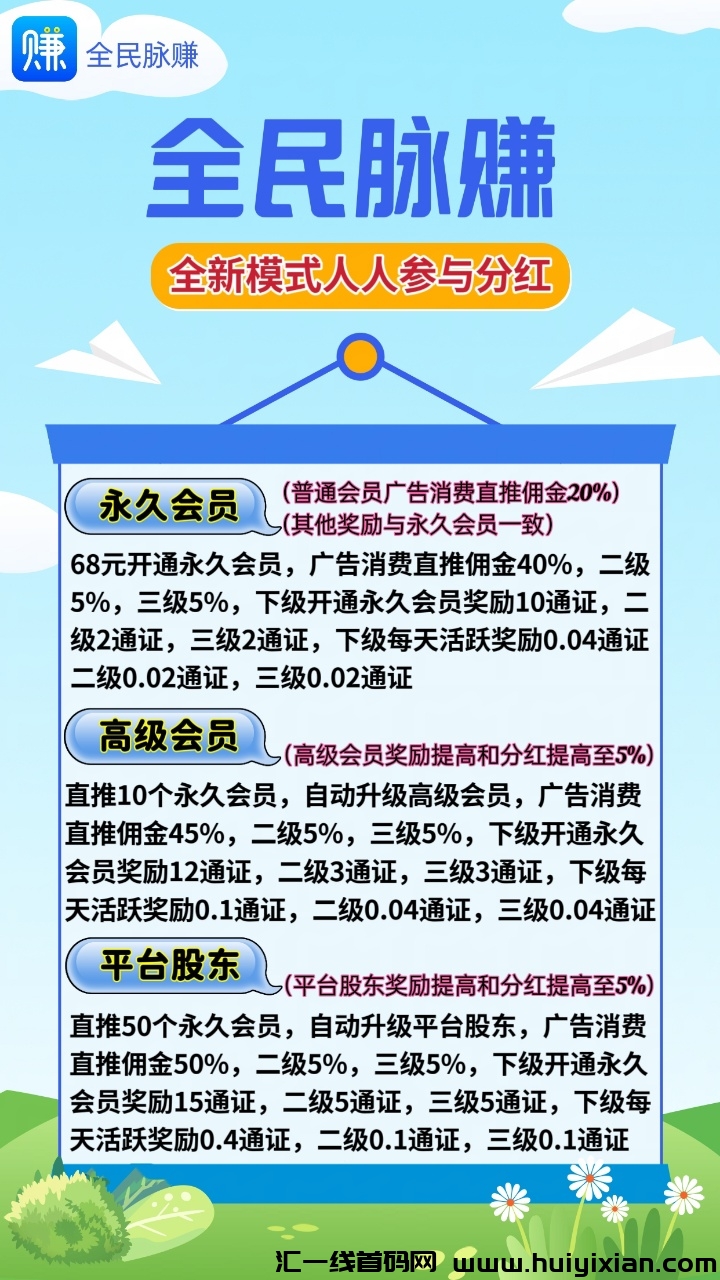 全民脉赚：0撸，项目引流人脉爆粉必备，欢迎不要钱体验！-汇一线首码网