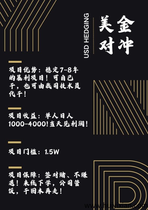 黄金对冲！全程一对一交付，可入驻公司，签约回本，不赚钱包赔！-汇一线首码网