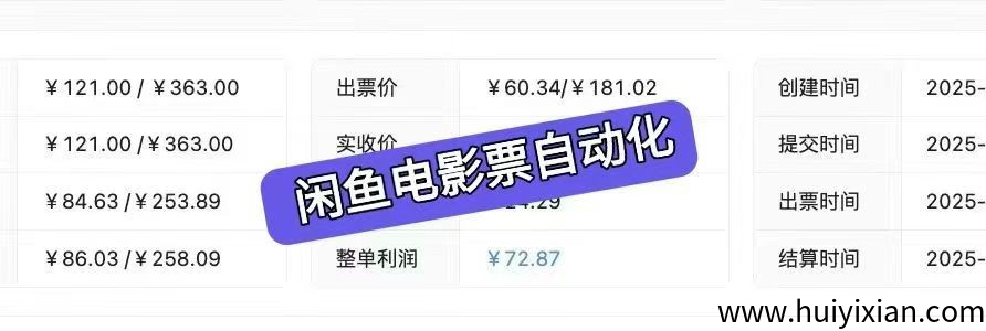 闲鱼自动化电影票G机项目，刚需市场，收溢秒到粀!!-汇一线首码网