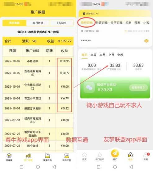 “友梦联盟小游戏”撸金——免费带随时提现-汇一线首码网