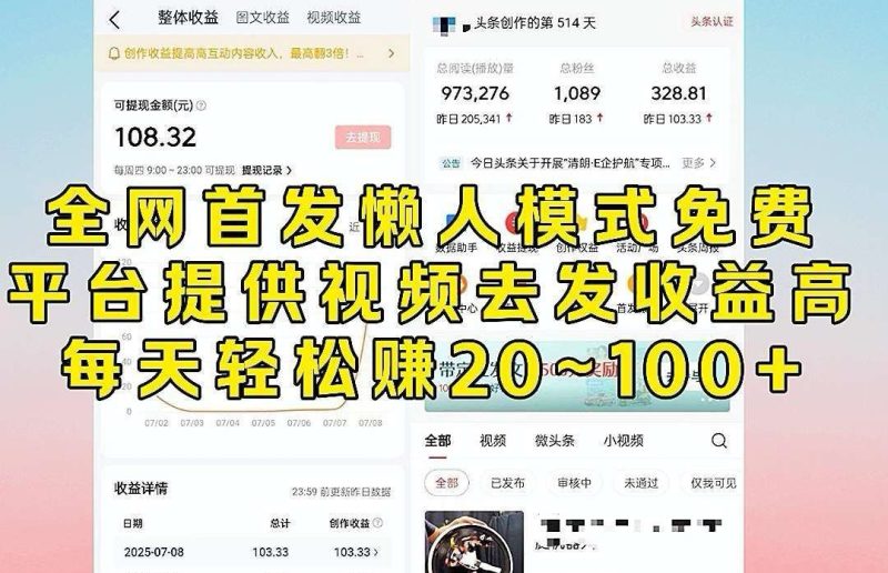 首码新项目!头条代运营,轻松日入-汇一线首码网