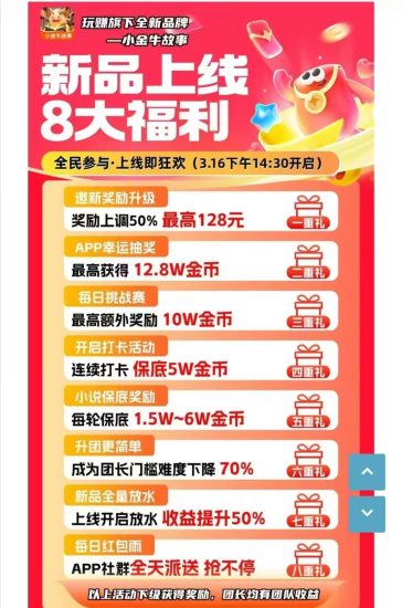 玩赚旗下全新0撸IP品牌： 「小金牛故事」今日全网首发！每轮保底1.5-6w金币-汇一线首码网