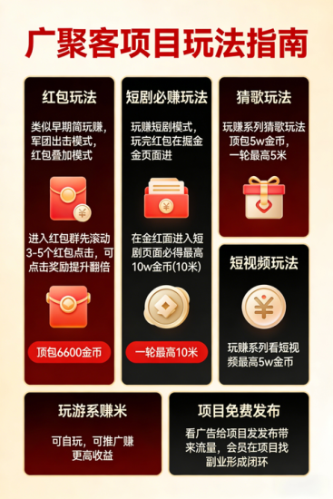 广聚客即将上线！零撸多玩法赚米，诚邀全网团队长对接，收益无上限！-汇一线首码网