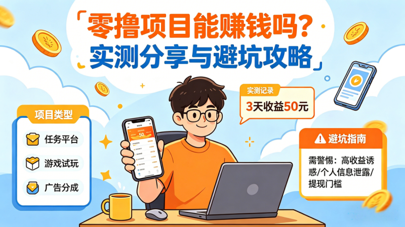 零撸项目真的能赚钱吗?真实实测与避坑指南_汇一线首码网-汇一线首码网