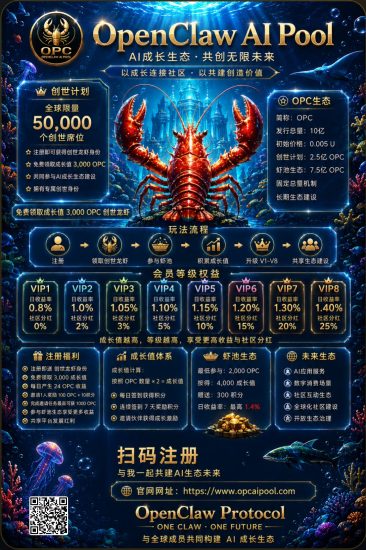 OPC龙虾ai,首码刚出,注册先到先得领取创世龙虾,数量有限-汇一线首码网